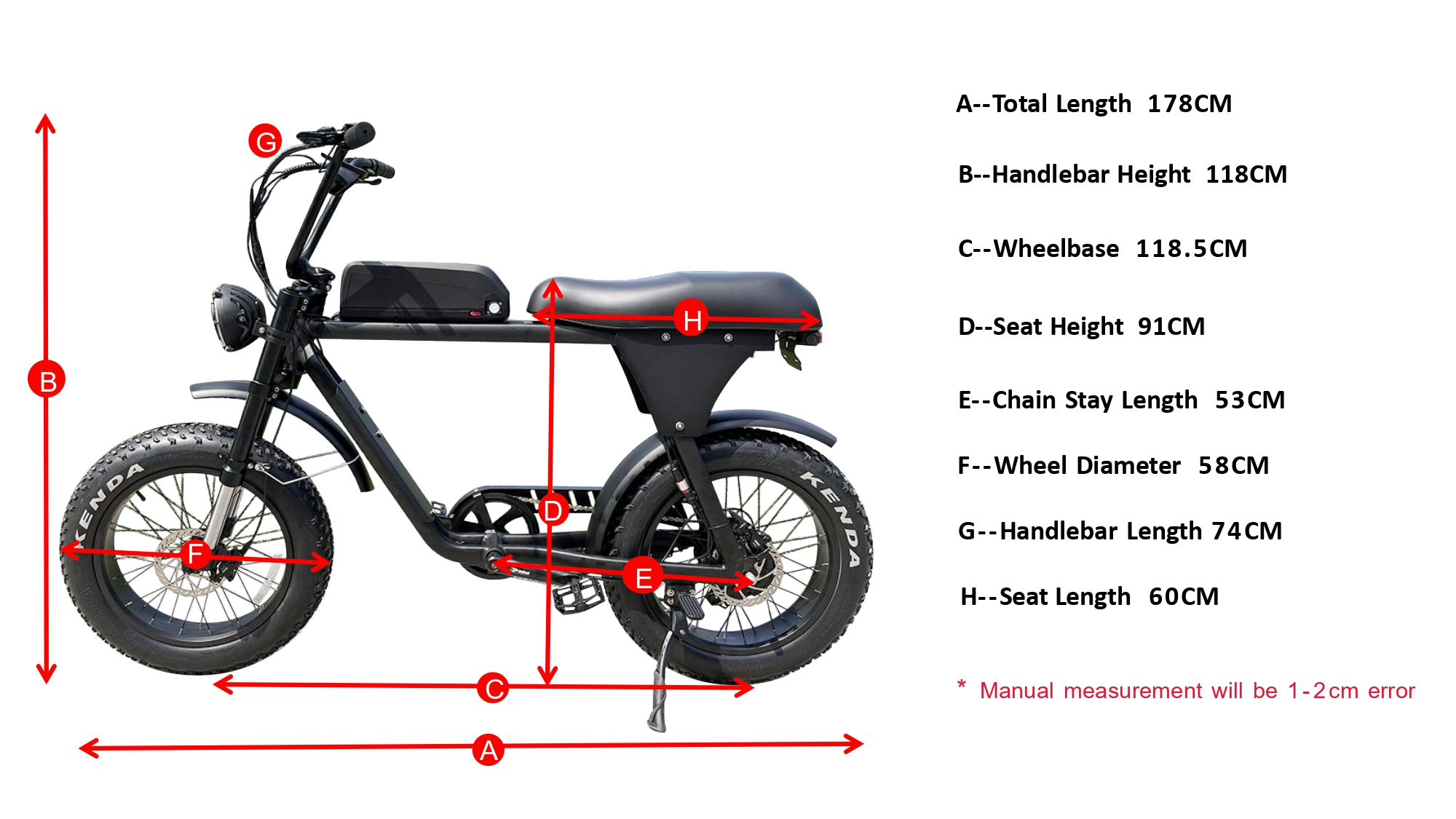 Geometry Of 20 Inch Fat Tire Electric Bike.webp