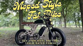 Retro moped style dual battery fat tire ebike with 1500w hengtai motor